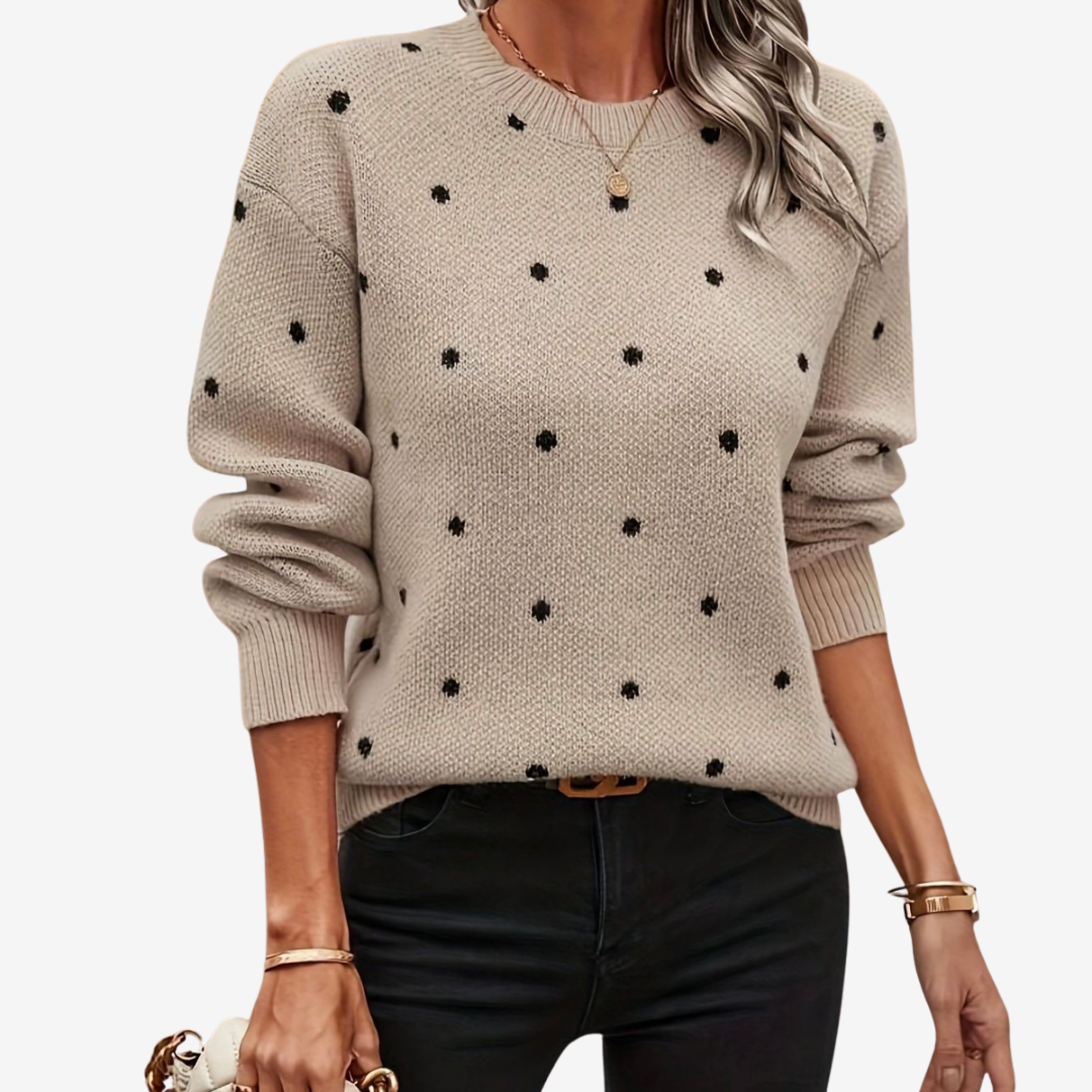 Avelineâ„¢ Elegante Polka Dot Trui