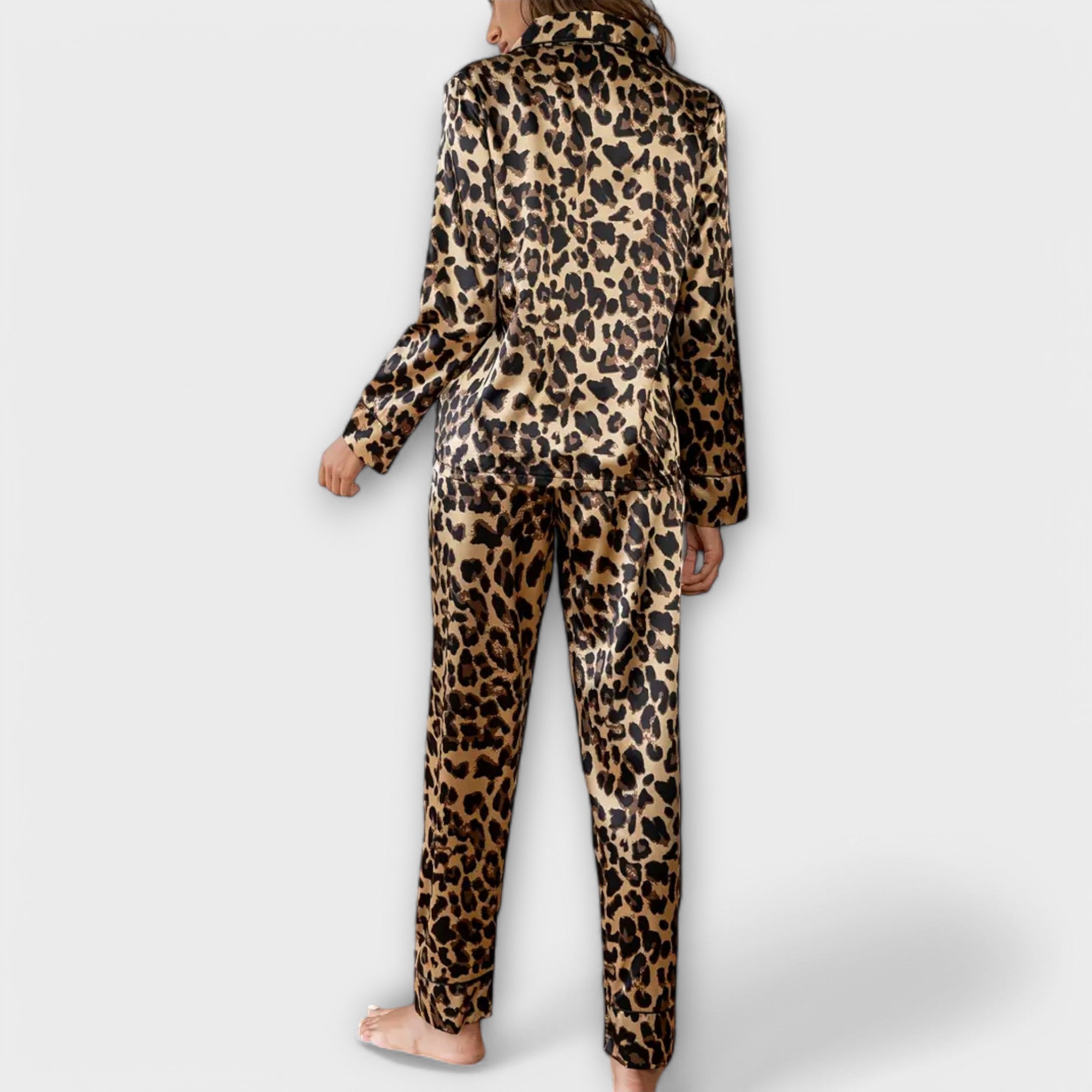 Leopardprint Satijnen Pyjama Set