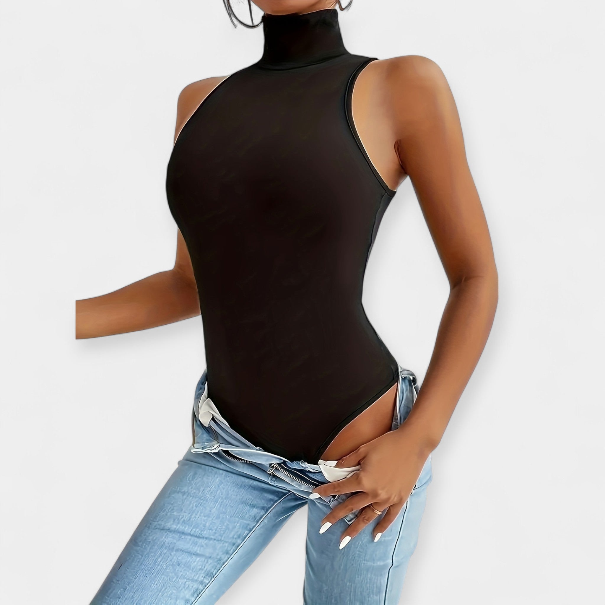 Minimalistische Bodysuit met Hoge Hals