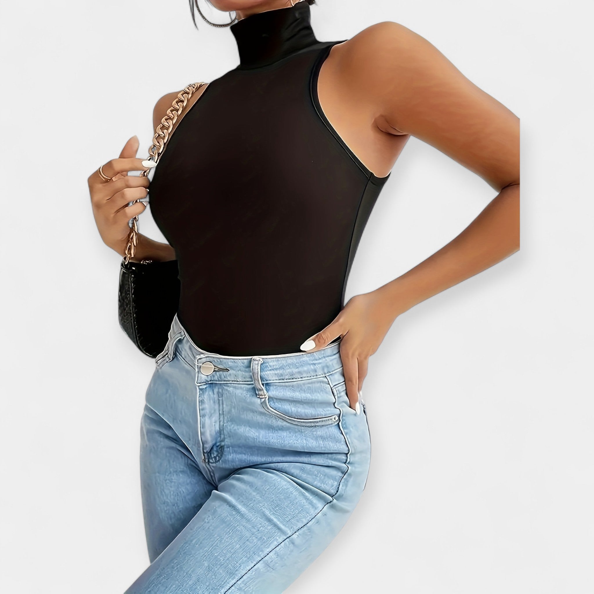 Minimalistische Bodysuit met Hoge Hals