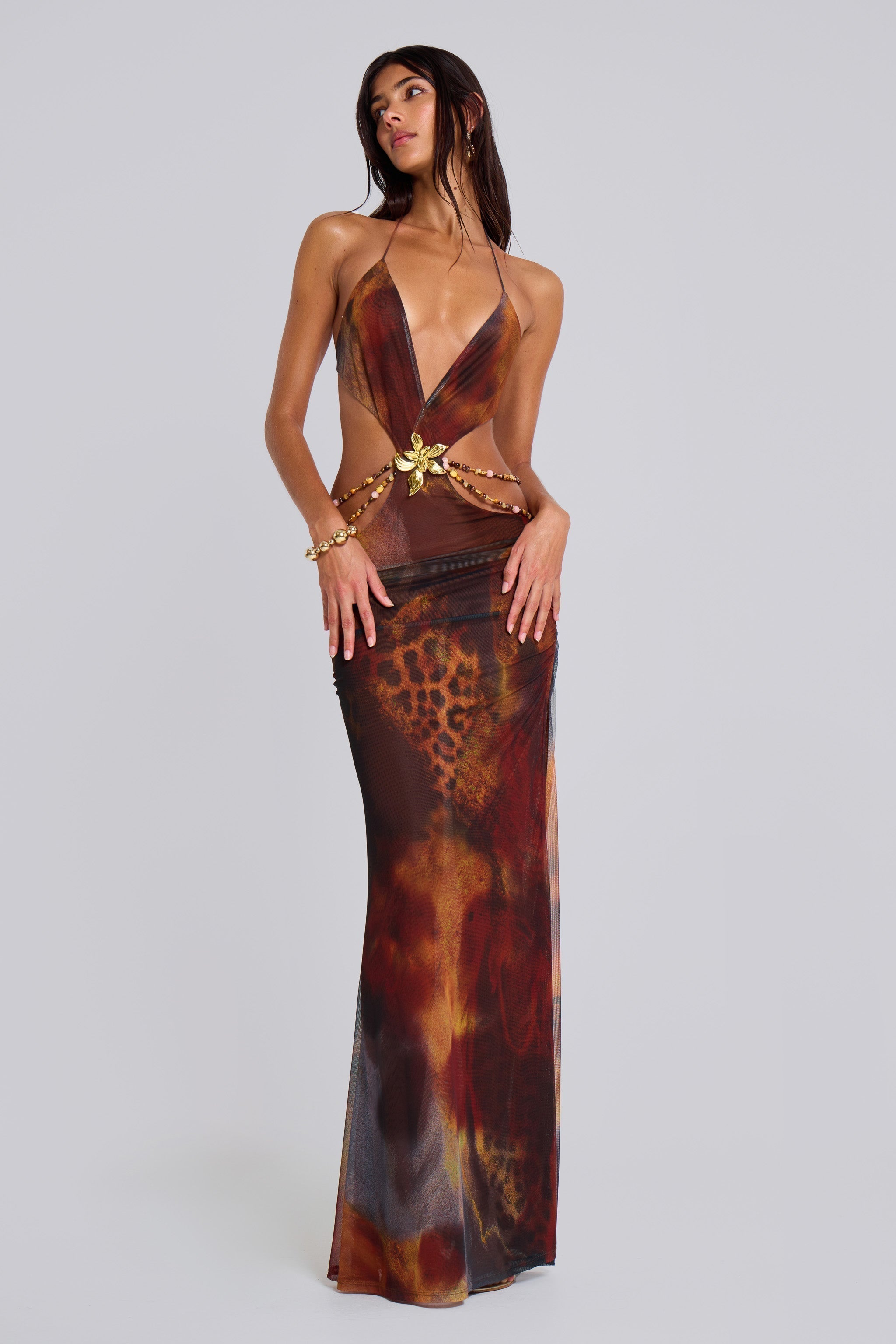 Maxi Jungle Whiskey Jurk