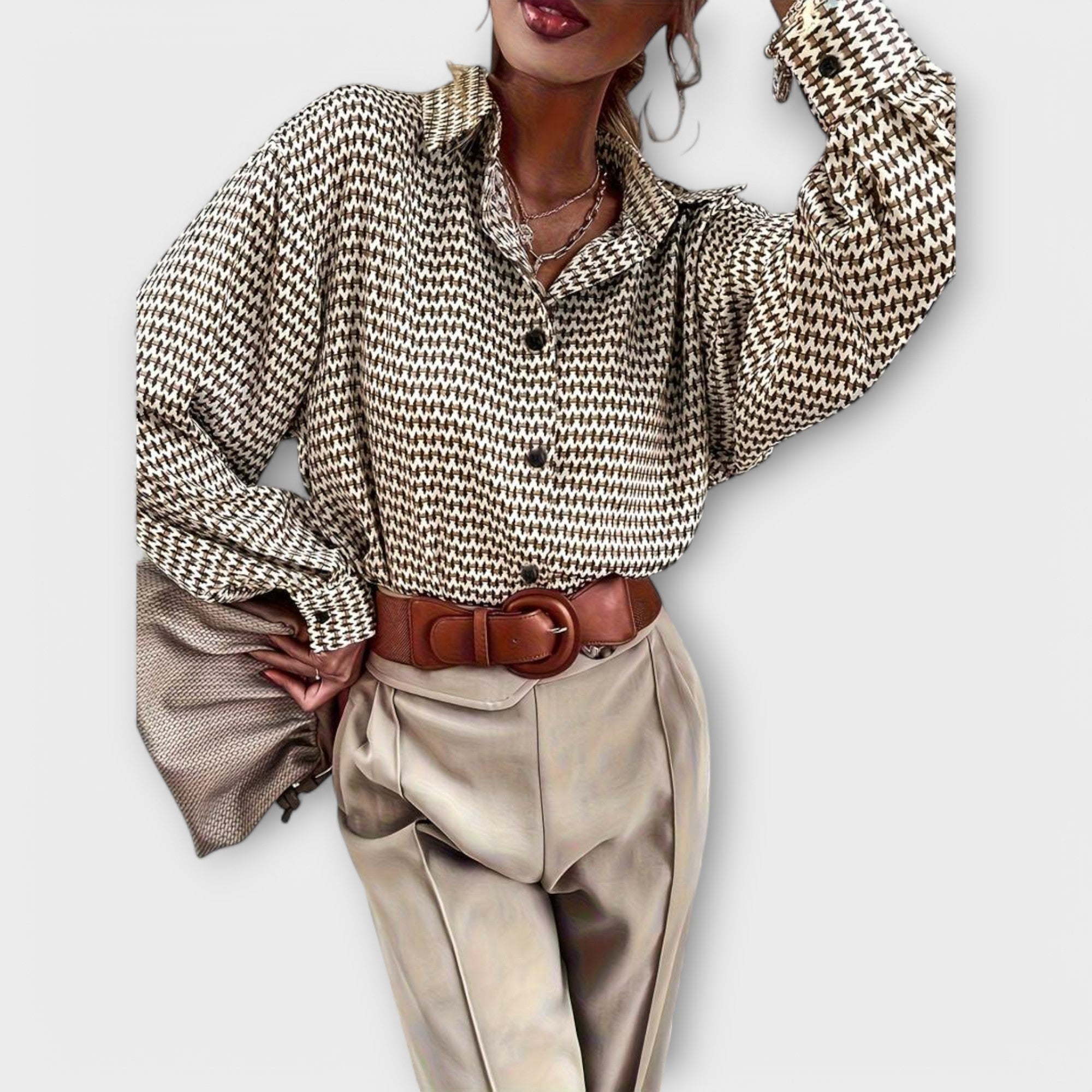 Ashley - Vintage Lange Mouwen Blouse