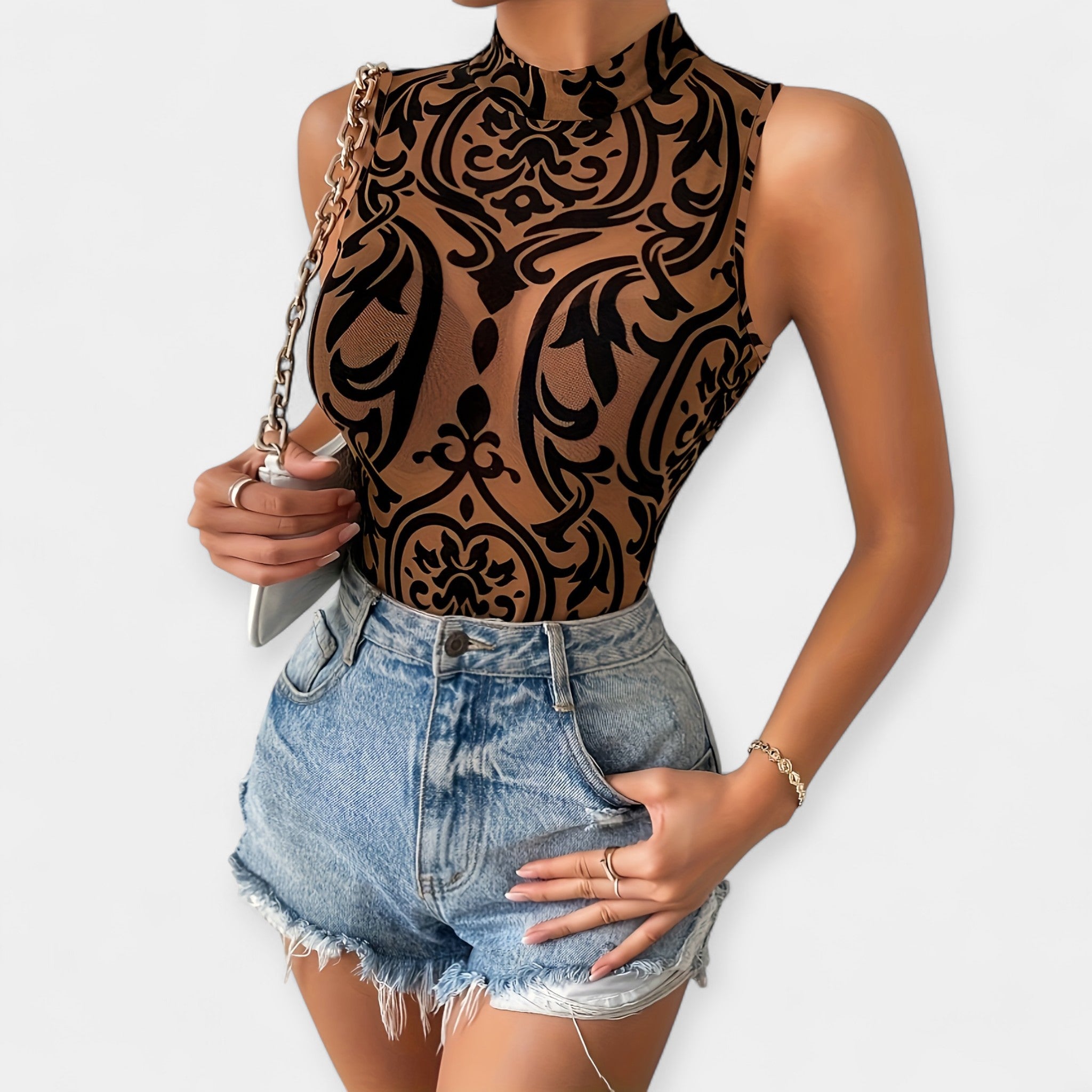 Gehaakte Geometrische Bodysuit