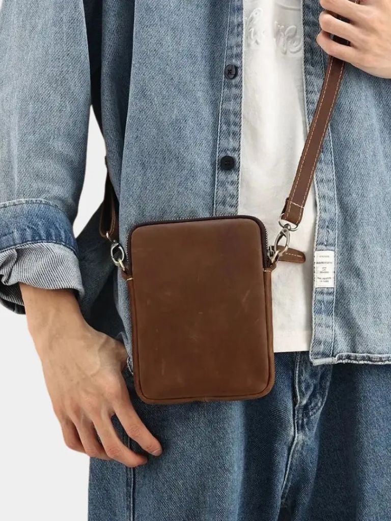 Carl™ | Minimalistische Leren Schoudertas