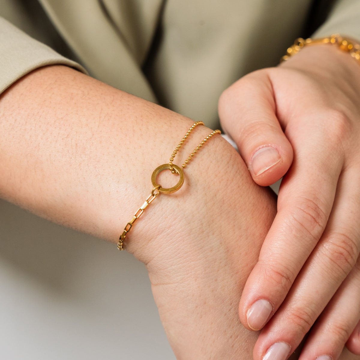 Gouden Tennis Box Armband