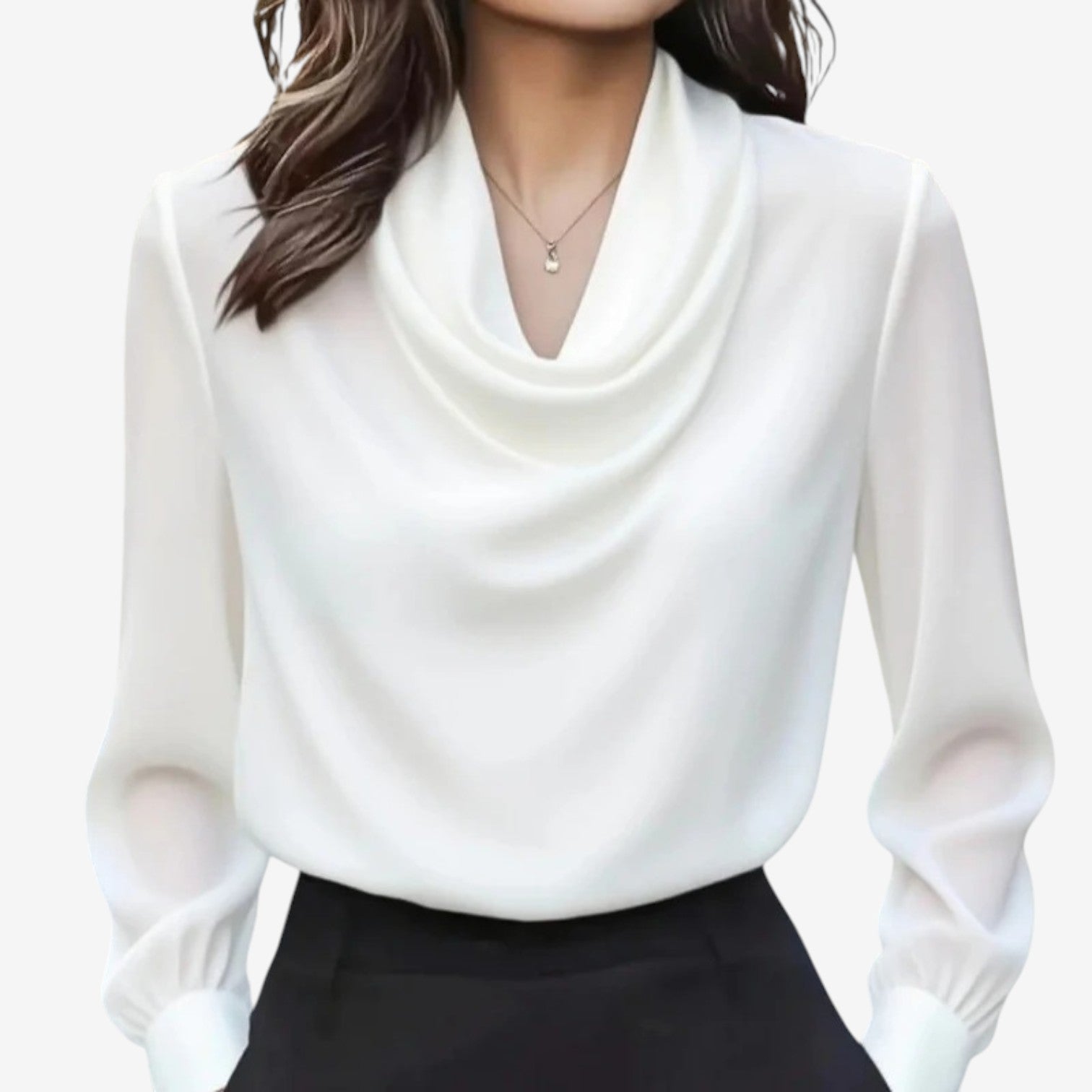 Katia™ Blouse met Gedrapeerde Kraag
